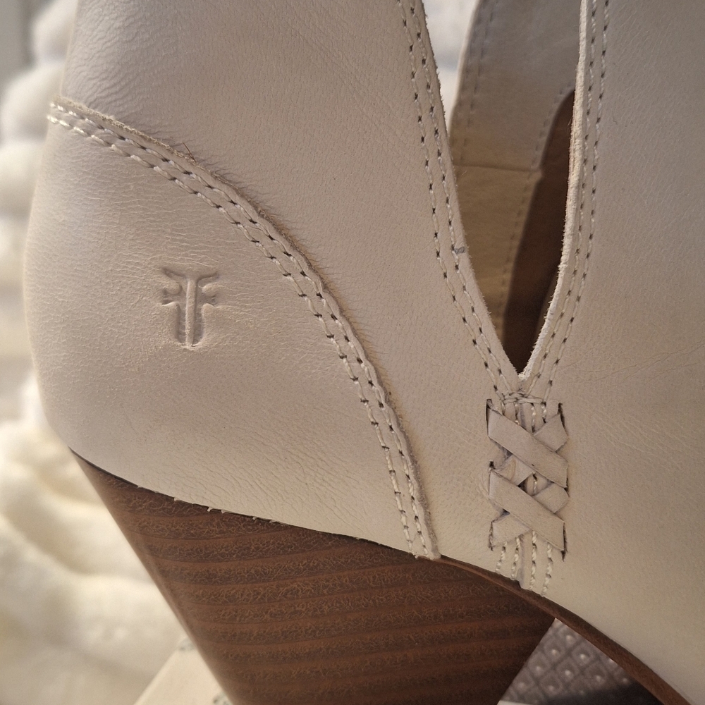 White Frye Leather Reina Cut Out Booties - Picture 6 of 6